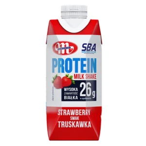 Mlekovita Napój proteinowy o smaku truskawkowym UHT 350g