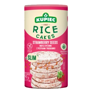 Kupiec Wafle ryżowe z suszonymi pestkami truskawki 90g
