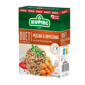 Kupiec Duet Kasza jęczmienna pęczak i kasza gryczana prażona 3x100g