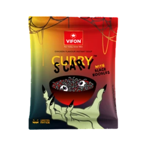 VIFON- Zupa błyskawiczna z czarnymi nudlami o smaku kurczaka CURRY SCARY 70g/24