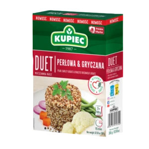 Kupiec Duet Kasza jęczmienna perłowa i kasza gryczana prażona 3x100g