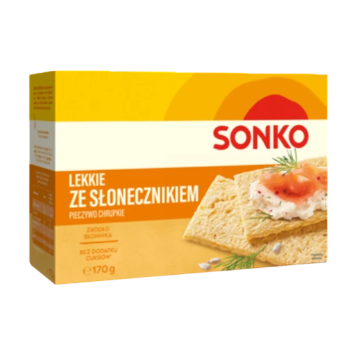 Sonko. Lekkie ze słonecznikiem. Pieczywo chrupkie 170 g. 98277742ac83def886bd31c92103c89e.png