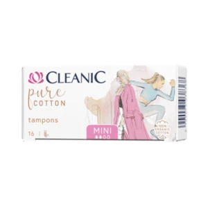 Cleanic Pure Cotton Tampony Mini 16 szt. (100% bawełna organiczna)
