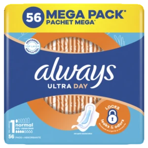 Always Ultra Day Normal Podpaski Ze skrzydełkami 56 szt.