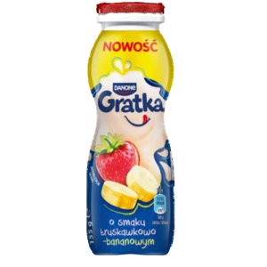 Danone Gratka Jogurt do picia o smaku truskawkowo-bananowym 155g
