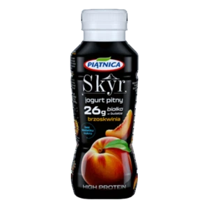 Skyr jogurt pitny wysokobiałkowy brzoskwinia Piątnica 360g