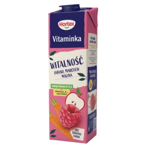 Hortex Vitaminka Witalność sok jabłko, marchew, malina karton 1L