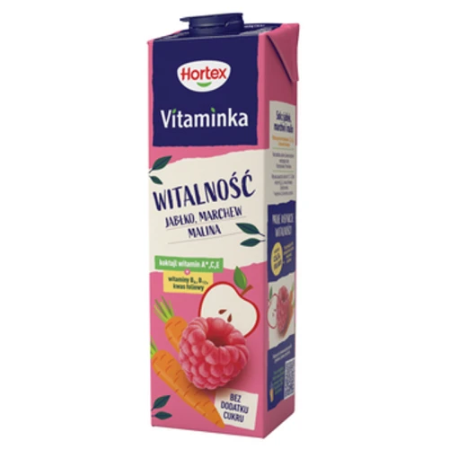 Hortex Vitaminka Witalność sok jabłko, marchew, malina karton 1L 1775830255925-w6um7o.png