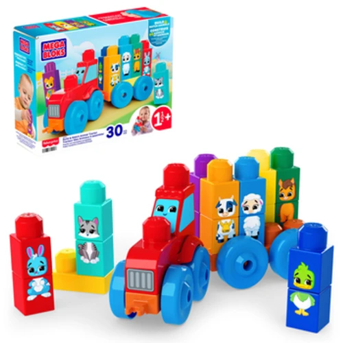 Mega Bloks Traktor ze zwierzątkami „Buduj i dopasowuj” Pojazd i klocki JKG33 1775834724166-knbshe.png
