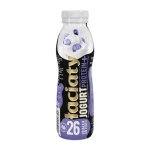 Jogurt Łaciaty jagoda ze śmietanką z wysoką zawartością białka w butelce typu PET 360g