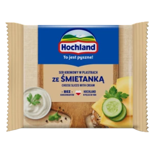 Hochland ze śmietanką. Ser kremowy topiony w plastrach ze śmietanką 130g