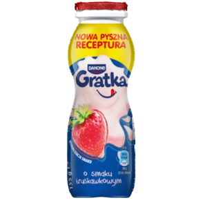 Danone Gratka Jogurt do picia o smaku truskawkowym 155g