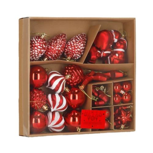 Springos Bombki choinkowe kolor czerwony i biały 48 sztuk 1775835261963-xwu6g.png