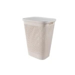 Kosz na bieliznę Pure Kremowy 55L