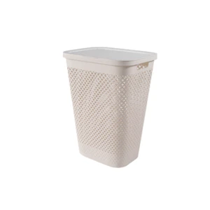 Kosz na bieliznę Pure Kremowy 55L