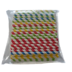 Rurki papierowe krótkie długość 15 cm, kolorowe, 100 sztuk, Horeca Polska