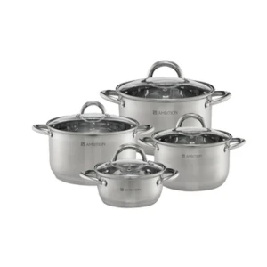 Komplet garnków ze stali nierdzewnej Ambition Solar 8 elementów