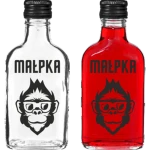 Butelka Piersiówka 200ml z zakrętką z nadrukiem Małpka