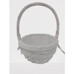 Koszyk wiklinowy okrągły z białą wyściółką i rączką śr. 20x11(27) cm Altom Design
