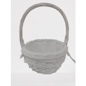 Koszyk wiklinowy okrągły z białą wyściółką i rączką śr. 20x11(27) cm Altom Design