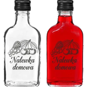 Butelka Piersiówka 200ml z zakrętką z nadrukiem Nalewka