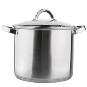 Garnek nierdzewny 24 cm 8,5 l wysoki z pokrywą szklaną Fabio Altom Design