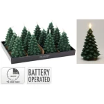 Świeca led choinka 17cm, ciemnozielony