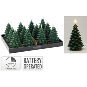 Świeca led choinka 17cm, ciemnozielony