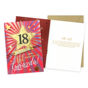 Karnet DK-1285 Urodziny 18 (cyfry, osiemnastka, gwiazda)