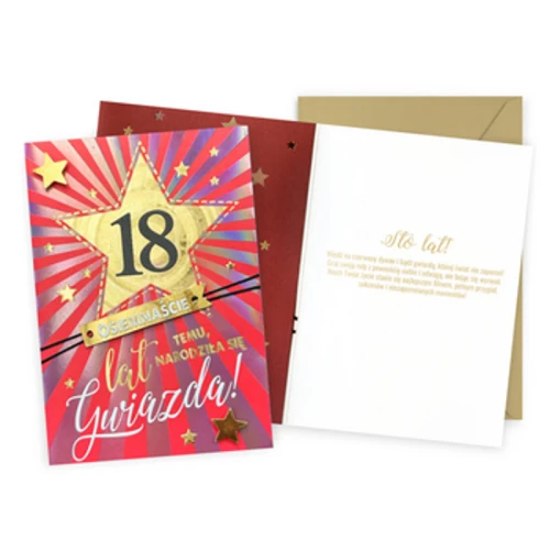 Karnet DK-1285 Urodziny 18 (cyfry, osiemnastka, gwiazda) 1775826232524-j7zmnt.png