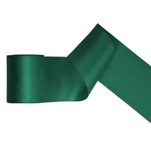 Wstążka satynowa na kokardy zielona 100mm /25m