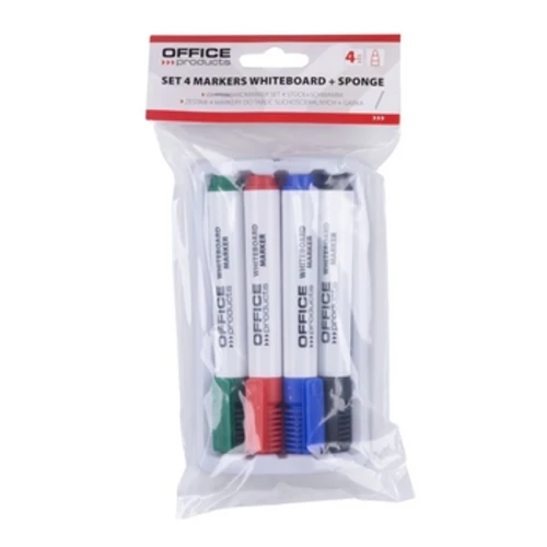 Markery do tablic suchościeralnych OFFICE PRODUCTS 4 kolory + gąbka magnetyczna 1775826405290-nwpvzn.png