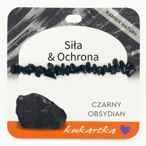 Bransoletka BRA-059 Siła & Ochrona (czarny obsydian)