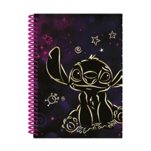 Kołobrulion B5 100 kartek kratka plastikowa spirala Stitch Gold wzór 1