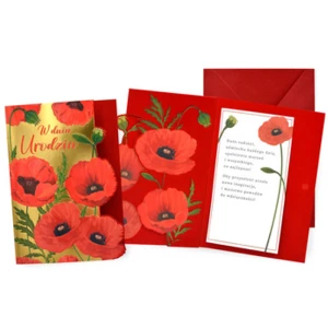 Karnet DK-1382 Urodziny (maki)