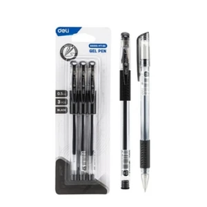 Długopis żelowy Deli 0,5mm czarny 3szt