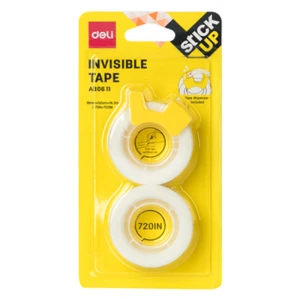 Deli Taśma klejąca 18mmx18,3m biała 2szt