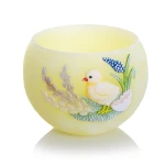 Lampion wielkanocny z aplikacją żółty pastel