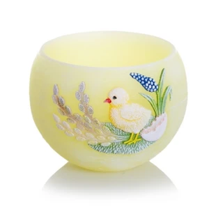Lampion wielkanocny z aplikacją żółty pastel