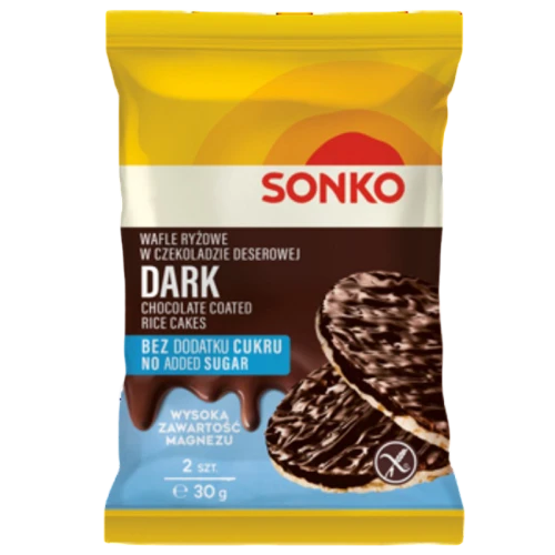 SONKO Wafle ryżowe w czekoladzie deserowej bez dodatku cukru 30g image-editor%2Fzip-import%2F1776698382077-628-d5eed1b359da.png