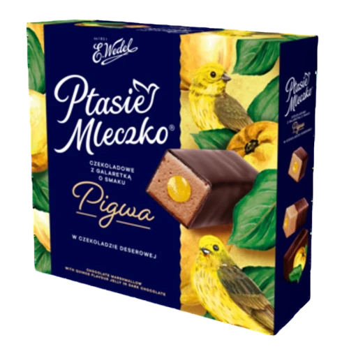 E.Wedel Ptasie mleczko czekoladowe z galaretką o smaku pigwowym w czekoladzie deserowej 340g image-editor%2Fzip-import%2F1776698382077-669-c0cd97c12987.png