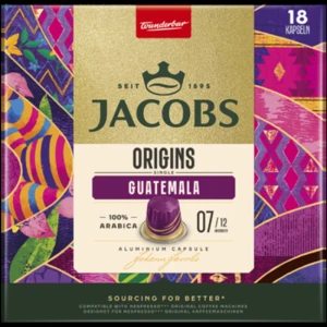 Kapsułki Jacobs Origins Guatemala, intensywność 7 - 18 sztuk, 100% Arabica, do ekspresów Nespresso® Original*