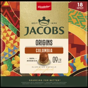 Kapsułki Jacobs Origins Colombia, intensywność 9 - 18 sztuk, 100% Arabica, do ekspresów Nespresso® Original*
