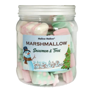 MELLOW MELLOW Marshmallow Pianki w kształcie bałwanków i choinek 160g