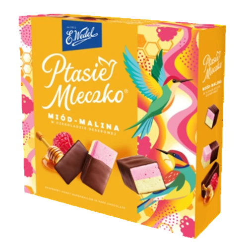 E.Wedel Ptasie mleczko miód-malina w czekoladzie deserowej 340g image-editor%2Fzip-import%2F1776698382077-792-7772d3d464a1.png