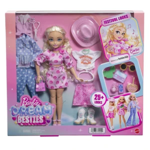 Barbie Dream Besties Malibu Festiwalowe stylizacje Zestaw modowy Lalka, ubranka i akcesoria
