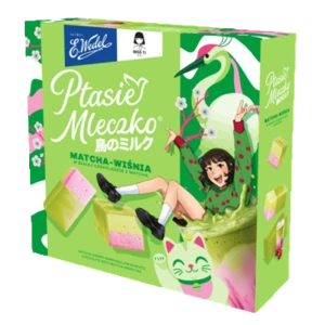 E.Wedel Ptasie mleczko matcha-wiśnia w białej czekoladzie z matchą 340g