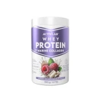 ACTIVLAB Whey Protein with Marine Collagen Smak malina-biała czekolada (słój 350 g). Suplement diety.