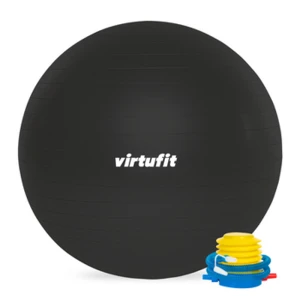 Piłka gimnastyczna Anti-Burst Pro z Pompką VirtuFit Czarna 65 cm