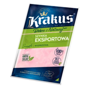 Szynka eksportowa wieprzowa Dobre z Natury plastry 100 g Krakus